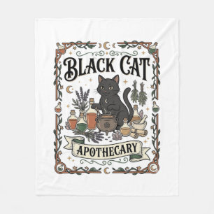 Black Cat Apothecary Cat Witchy Mystic Apothecary Fleece Blanket