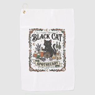 Black Cat Apothecary Cat Witchy Mystic Apothecary  Golf Towel