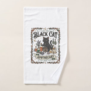 Black Cat Apothecary Cat Witchy Mystic Apothecary Hand Towel
