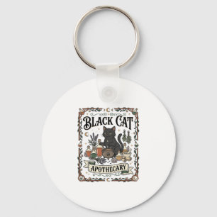 Black Cat Apothecary Cat Witchy Mystic Apothecary Key Ring