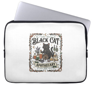 Black Cat Apothecary Cat Witchy Mystic Apothecary  Laptop Sleeve