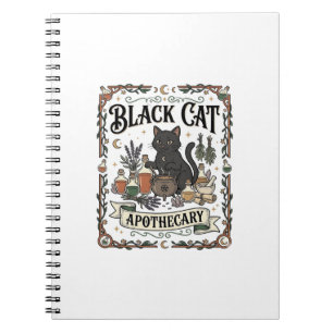 Black Cat Apothecary Cat Witchy Mystic Apothecary Notebook