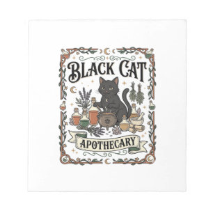 Black Cat Apothecary Cat Witchy Mystic Apothecary Notepad