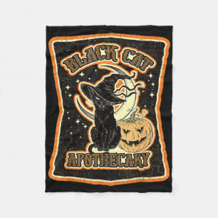 Black Cat Apothecary Funny Halloween Costume Fleece Blanket