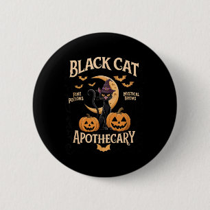 Black Cat Apothecary Halloween Enthusiasts 6 Cm Round Badge
