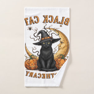 Black Cat Apothecary � Halloween Witchy Moon & Pum Hand Towel