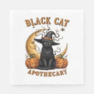 Black Cat Apothecary – Halloween Witchy Moon & Pum Napkin