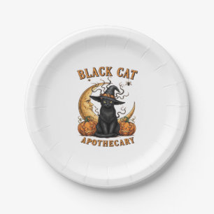 Black Cat Apothecary – Halloween Witchy Moon & Pum Paper Plate