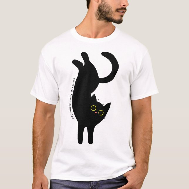 Black Cat Appreciation Day, cartoon T-Shirt (Front)