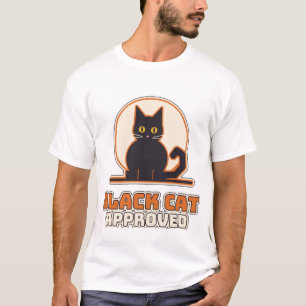 Black Cat Approved Retro Moon Halloween Cat T-Shirt