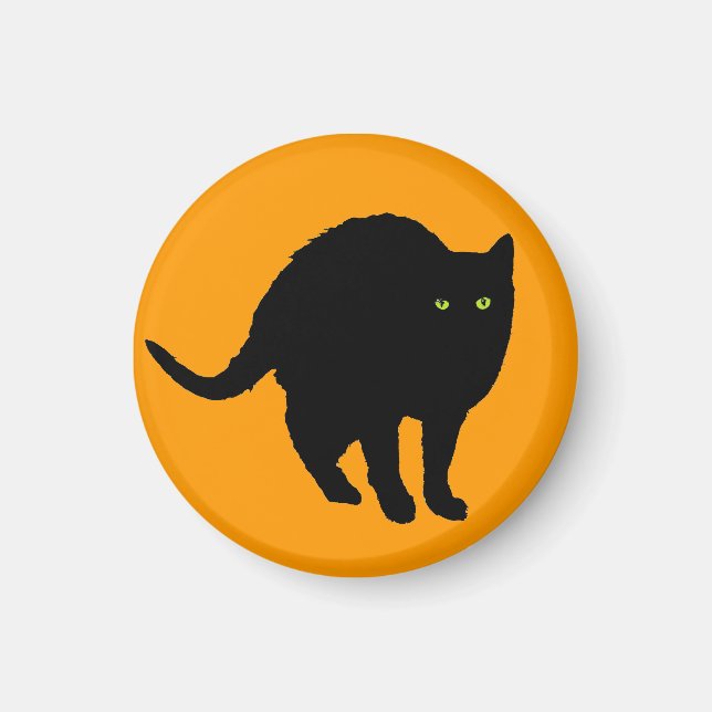 Black cat Arching Magnet (Front)