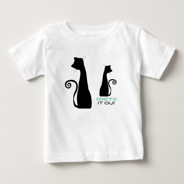 Black cat art baby T-Shirt (Front)