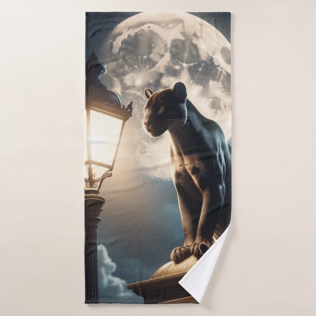 Black Cat Art Bath Towel (Bath Towel)