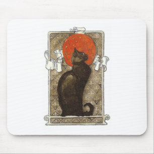 Black Cat - Art Nouveau - Theophile Steinlen Mouse Pad