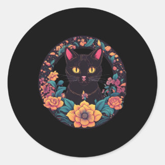 Black Cat Art Sticker 