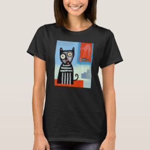 black cat artwork cat portrait cute kitten cat T-Shirt