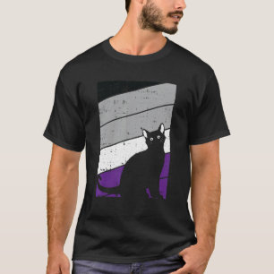 Black Cat Asexual Pride Kitten Lgbt Q Proud Ally T-Shirt