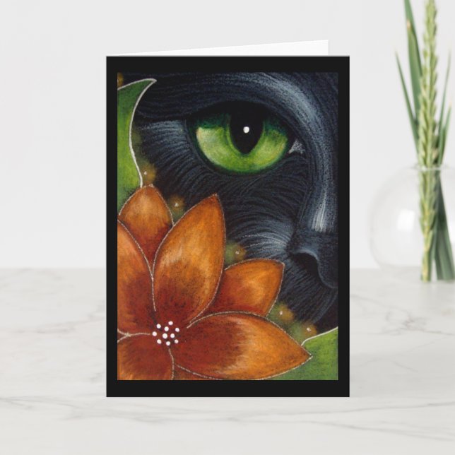 BLACK CAT AUTUMN FLOWER CUSTOMIZE Card (Front)