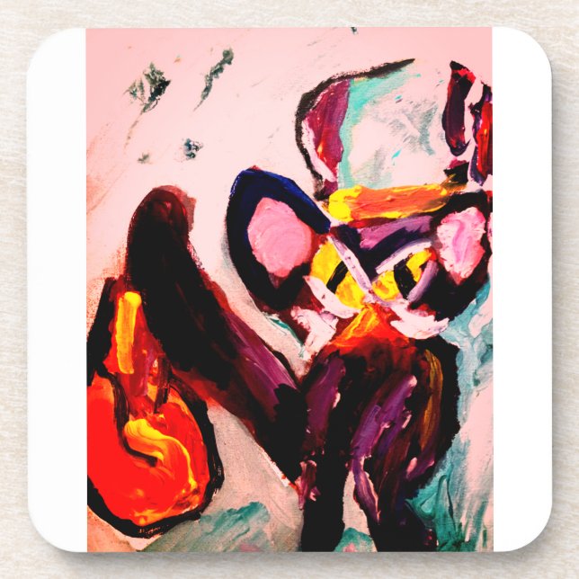 Black cat autumn room  coaster (Front)