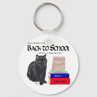 Black Cat Back to School Key Ring