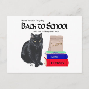 Black Cat Back to School Postcard