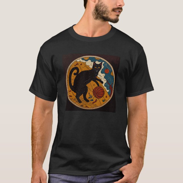 Black Cat Basketball Taco T-Shirt (Front)