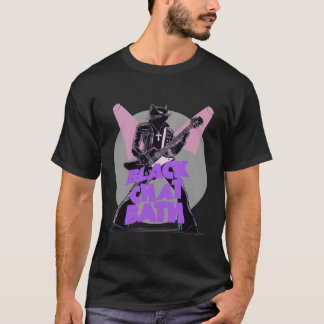 BLACK CAT BATH - rock cat and metal humor T-Shirt