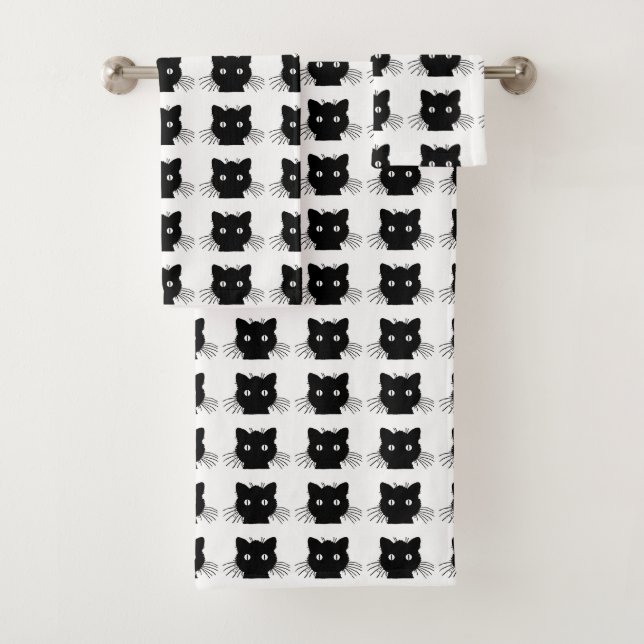 Black Cat Bath Towel Set (Insitu)