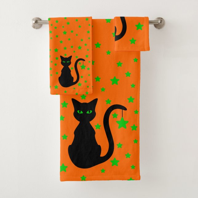 Black Cat Bath Towel Set (Insitu)