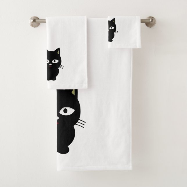 Black Cat - Bathroom Towel Set (Insitu)