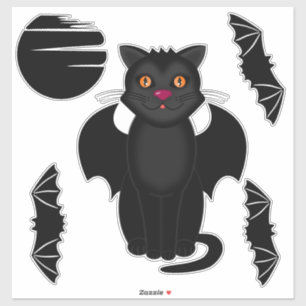 Black Cat, Bats and Moon Halloween