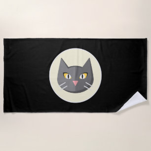 Black Cat Beach Towel