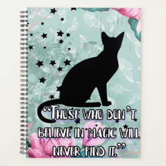 Black cat believe in magic quote planner agenda