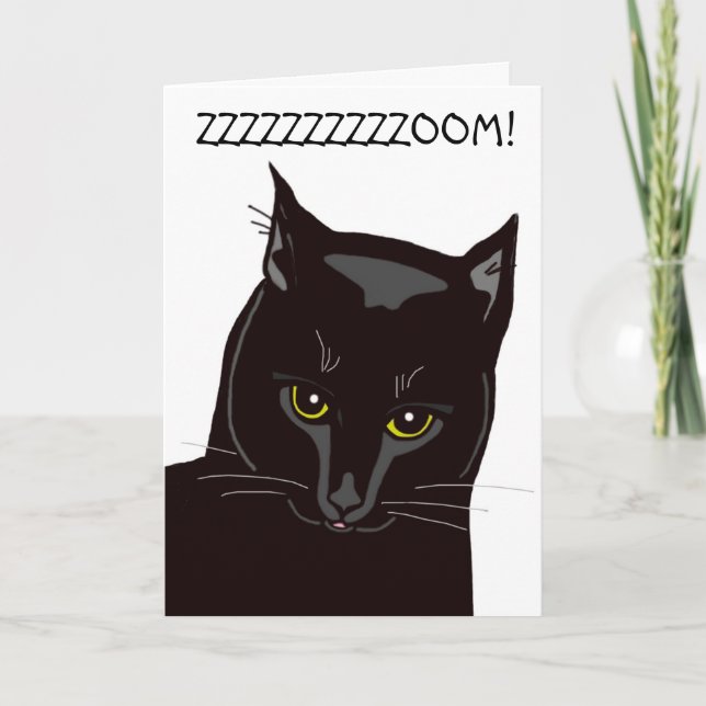 Black Cat Birthday Card (Front)