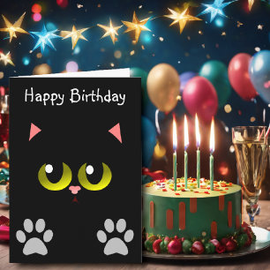 Black Cat Birthday  Card