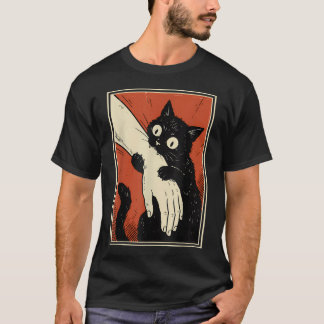 Black Cat Biting T-Shirt
