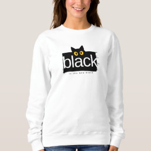 Black Cat 'Black is the New Black' Funny T-Shirt Sweatshirt