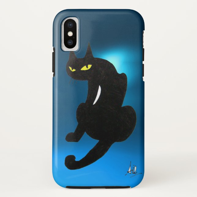 BLACK CAT blue Case-Mate iPhone Case (Back)