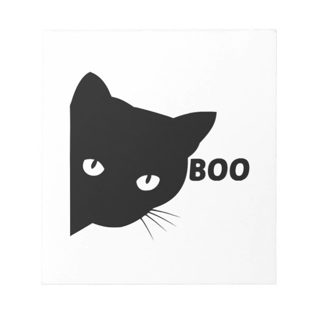 Black cat boo Halloween gift cats Notepad (Front)