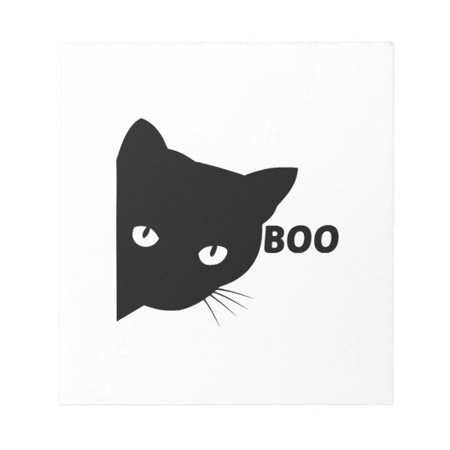 Black cat boo Halloween gift cats Notepad (Front)