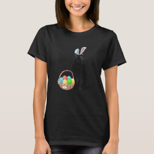Black Cat Bunny Regret This Human Easter T-Shirt