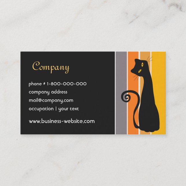 Black Cat Business Card (Front)