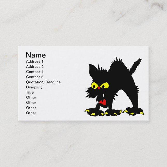 Black Cat Business Card (Front)