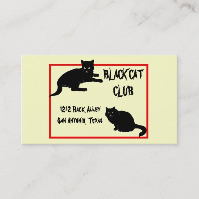 Black Cat Business Card (Front)