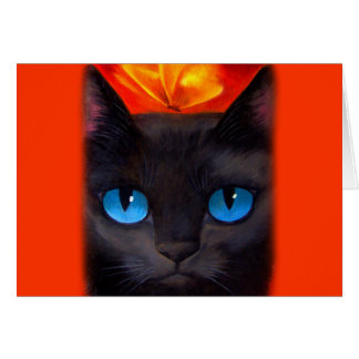 Black Cat Butterfly Painting Art - Multi
