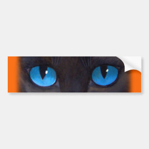 Black Cat Butterfly Painting Art - Multi Bumper Sticker