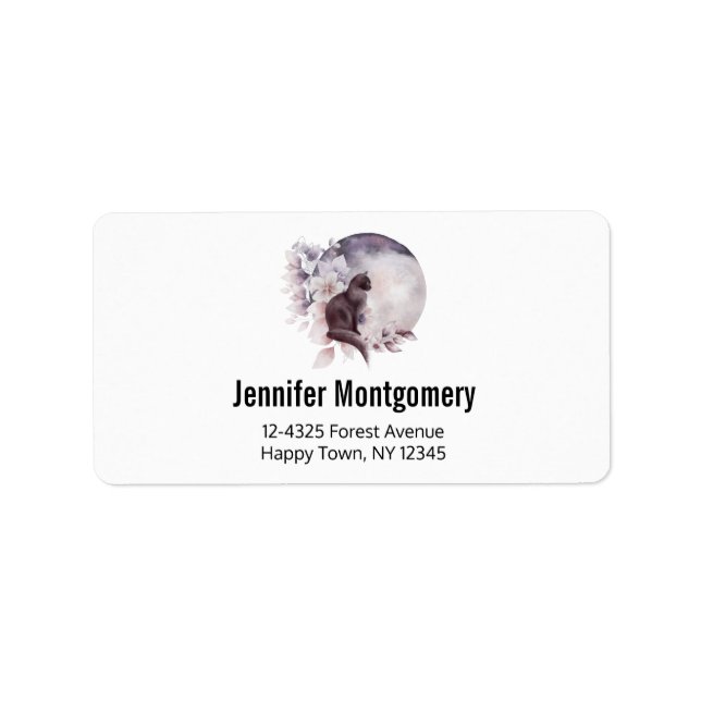 Black Cat by a Magical Full Moon Label (Front)