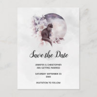 Black Cat by a Magical Full Moon Save the Date