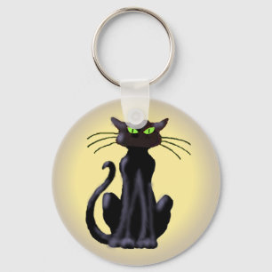 BLACK CAT by SHARON SHARPE Key Ring