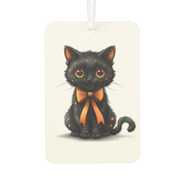 Black Cat Car Air Freshener (Back)